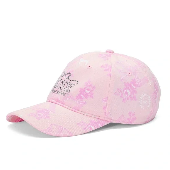 🎀PINK x LoveShackFancy Baseball Hat Beaux Icons Pink Floral Bling Diamante Logo